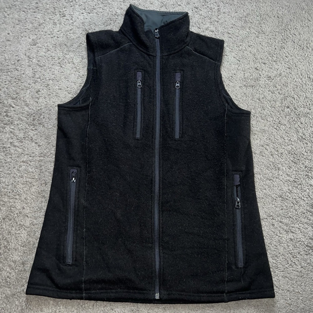 KUHL Interceptr Fleece Vest Mens Small Black Full Zip Outdoor Hiking Gorpcore